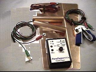 ParaZapper�CCa parasite zapper with copper paddles, wrist straps, pads, and carrying case. Electrocute parasites with the improved Hulda Clark zapper.
