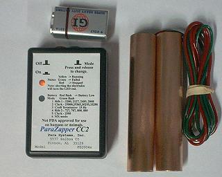 ParaZapper CC2 parasite zapper with copper paddles.